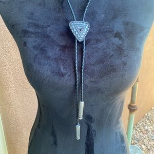Bolo tie with triangle pendant